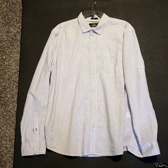 Mavi Other - 💥Brand new no tags mens long sleeve dress shirt white w/light blue pin strips